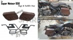 For Royal Enfield Super Meteor 650 Brown Bags With Saddle Stay Mounting - SPAREZO